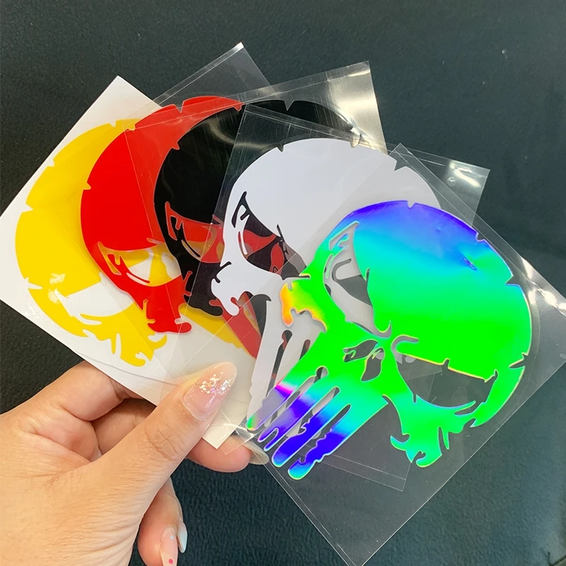 2pcs Skull Motorcycle Stickers Waterproof Moto Vinyl Punisher Decals Motorbike Fuel Tank Side Fairings Motorcycle Helmet Decor