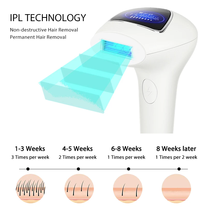 LCD Laser Hair Removal Photoepilator Women Painless Hair Remover Machine 900000 Flash IPL Laser Depilator Professional Permanent