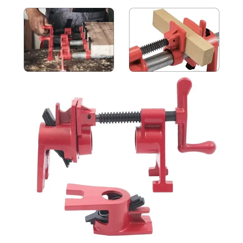 

1/2 inch 3/4 inch Wood Gluing Pipe Clamp Set Heavy Duty PRO Wood Glue Pipe Clamps with Wide Base for Woodworking Cast Iron Kit