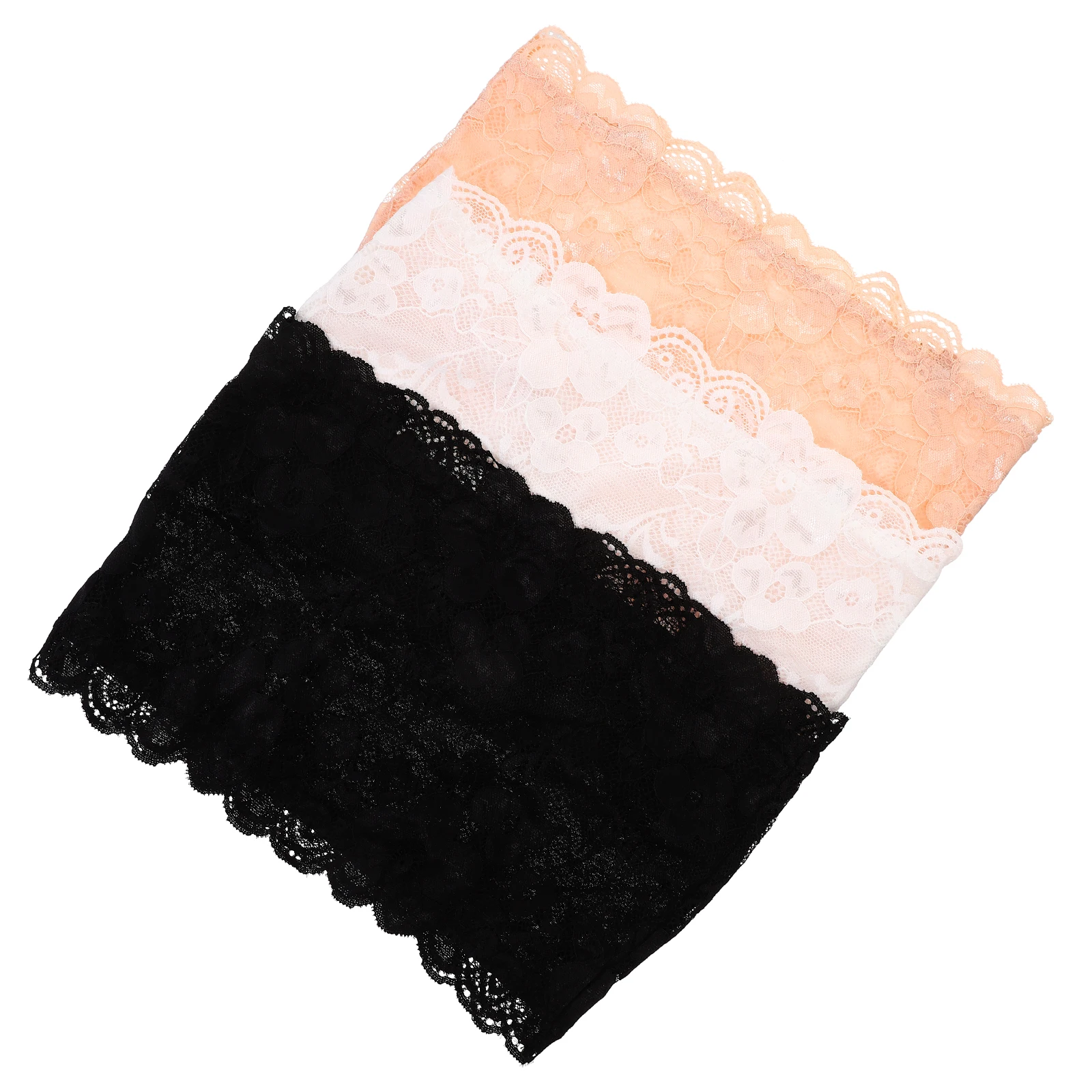 

3 Pcs Strapless Anti-exposed Breast Wrap Top Lace Bra Bandeau Bralette Woman