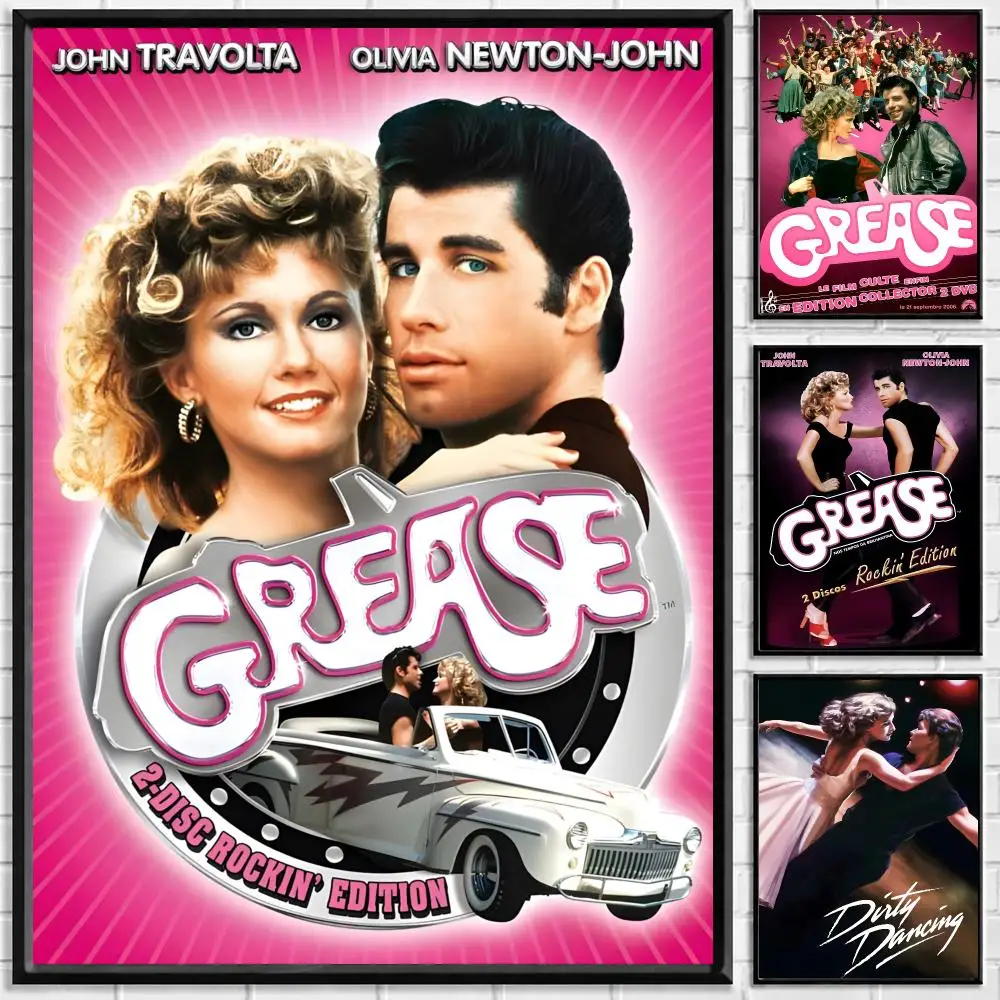 Movie Grease Poster Self-adhesive Art Waterproof Paper Sticker Coffee House Bar Room Wall Decor
