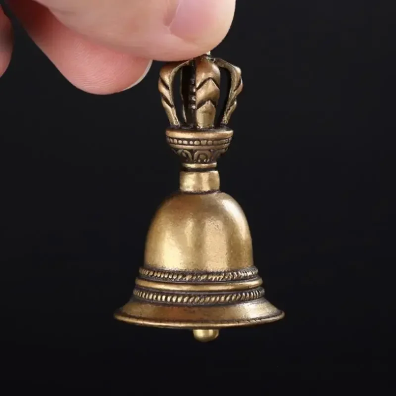 1PC Tibetan Bronze Bell Antique Bell Christmas Tree Pendant Brass Handicraft Magic Bell Wind Shui Feng For Decoration