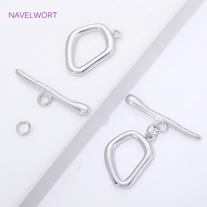 Rhodium Plated Irregular Toggle Clasps For Bracelet Making Supplies,Brass Jewelry Clasps Connector,DIY Jewelry Making Findings image 5