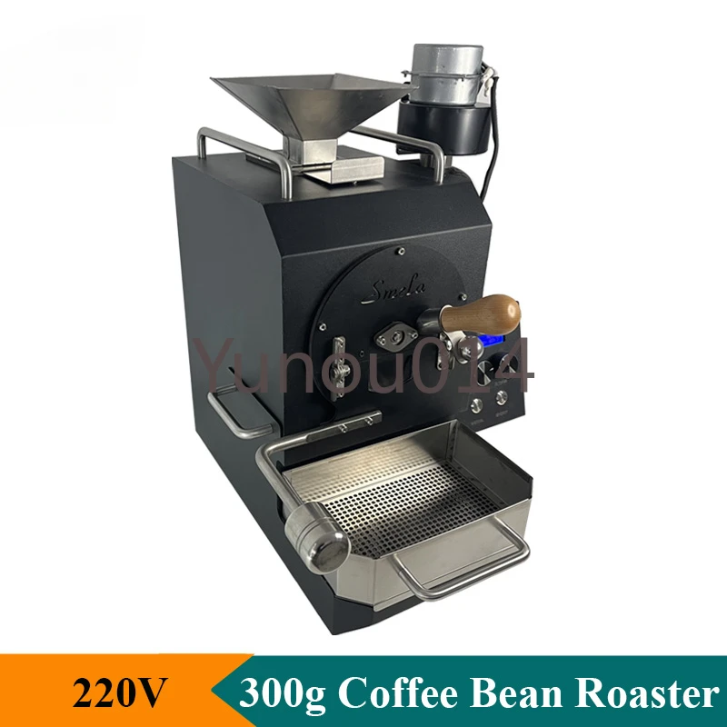 

Professional Rotating Drum Coffee Bean Roaster, Small Stainless Steel Coffee Bean Roasting Machine, Electric Heating, 300g