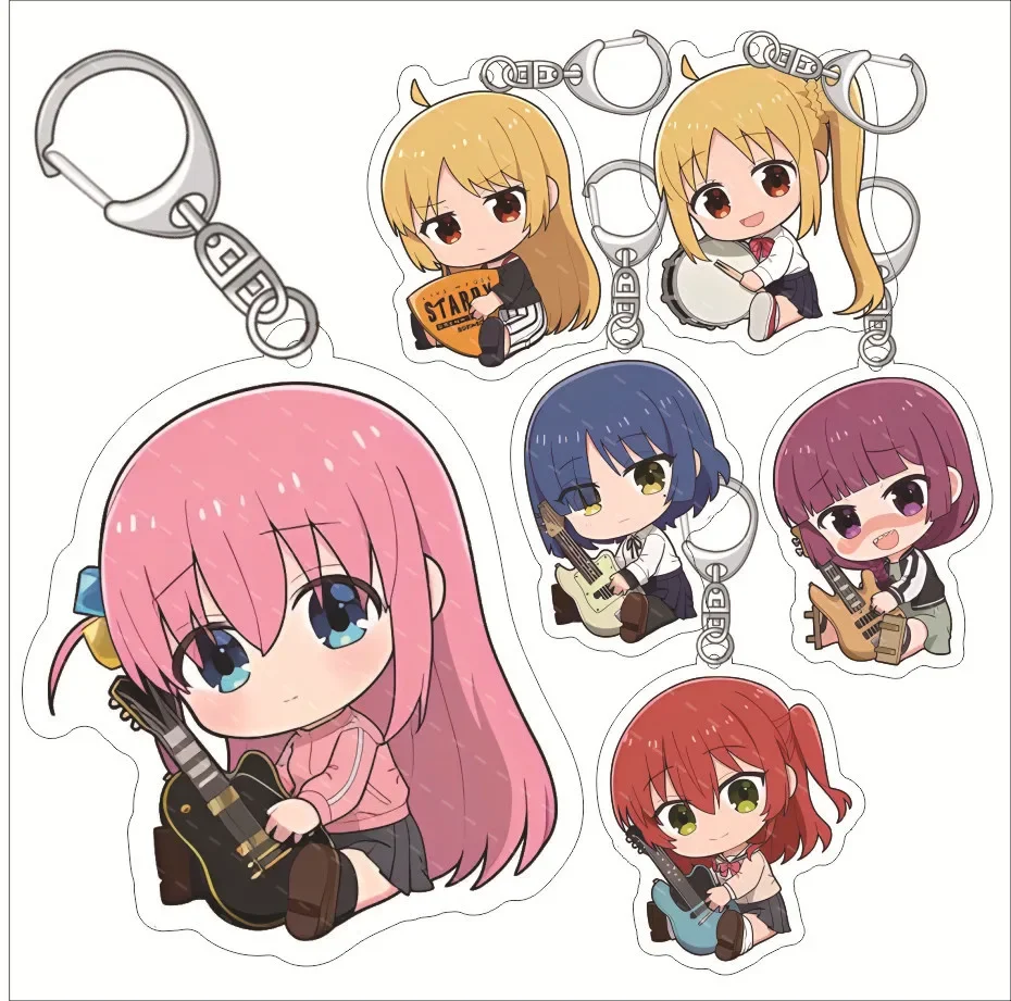 

Anime Bocchi The Rock Keychains Cute Gotoh Hitori Ijichi Nijika Yamada Ryo Kita Ikuyo Key Chain Cartoon Pendant Gift