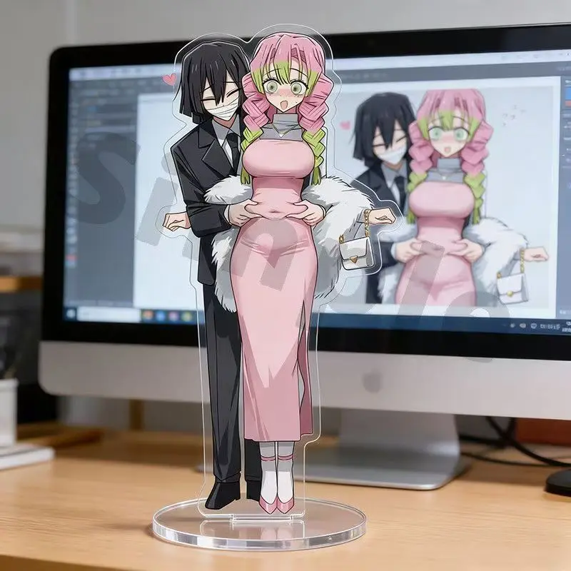 

For Blade of Ghost Anime Peripherals Shinobu Kocho Figure Acrylic Stand Giyu Tomioka Figurine Standing Plate Toys Gifts
