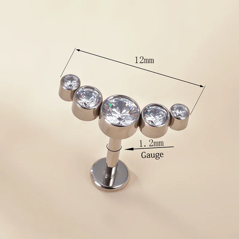 G23 Titanium Ear Studs with CZ Stones