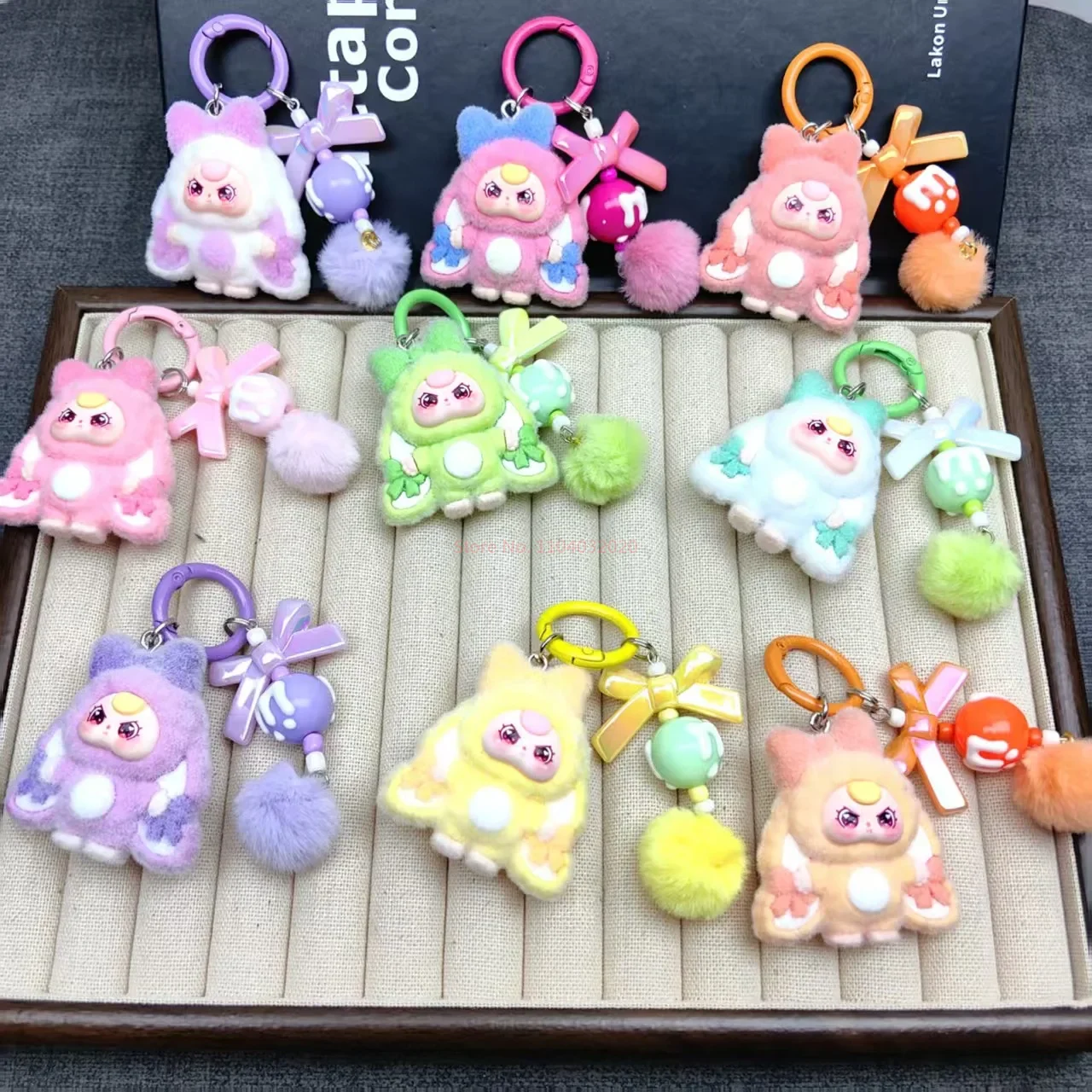 10 قطعة الطفل المختلط ثلاثة المفاتيح قلادة يتدفقون دمية كاي أكياس شخصية كرتونية حلي معلقة ملحقات لعبة