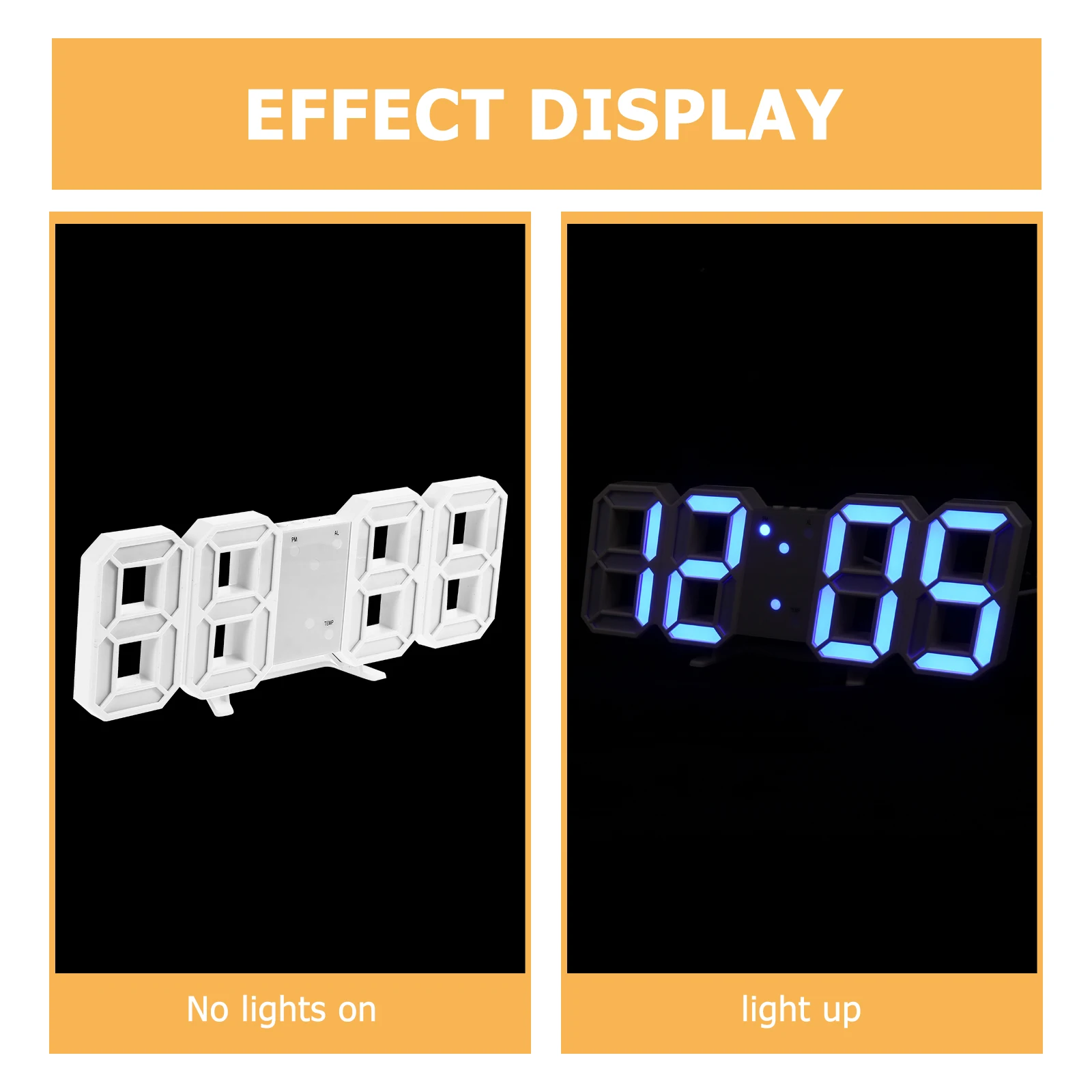 

Digital Alarm Clock LED Display Brightness Adjustment Automatic Manual Night Light Temperature Plastic Home Bedroom Office Decor
