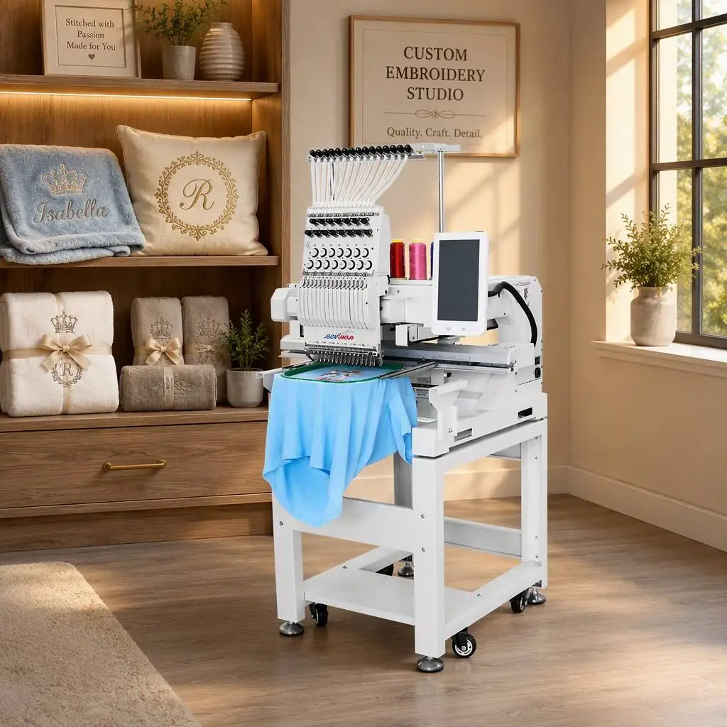 Revhon One Head Computerized Automatic 12 Needles High Speed  Hot Sale Embroidery Machine