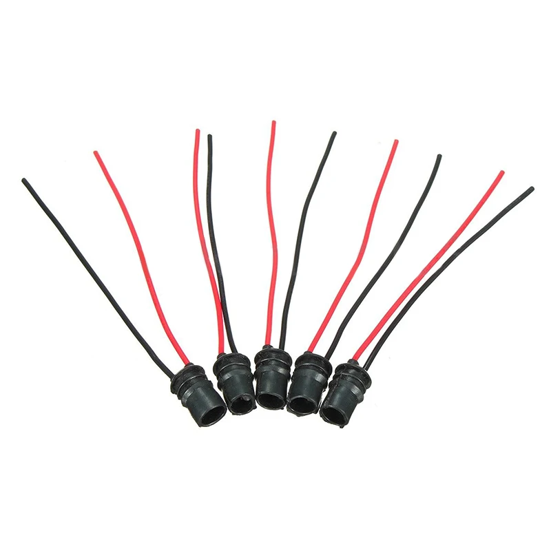 10pcs T10 W5W 147 501 Round Sockets Socket Marker Light Holder Connector Wire Bulb Harness 10mm Hole Lamp Holder Base Connector