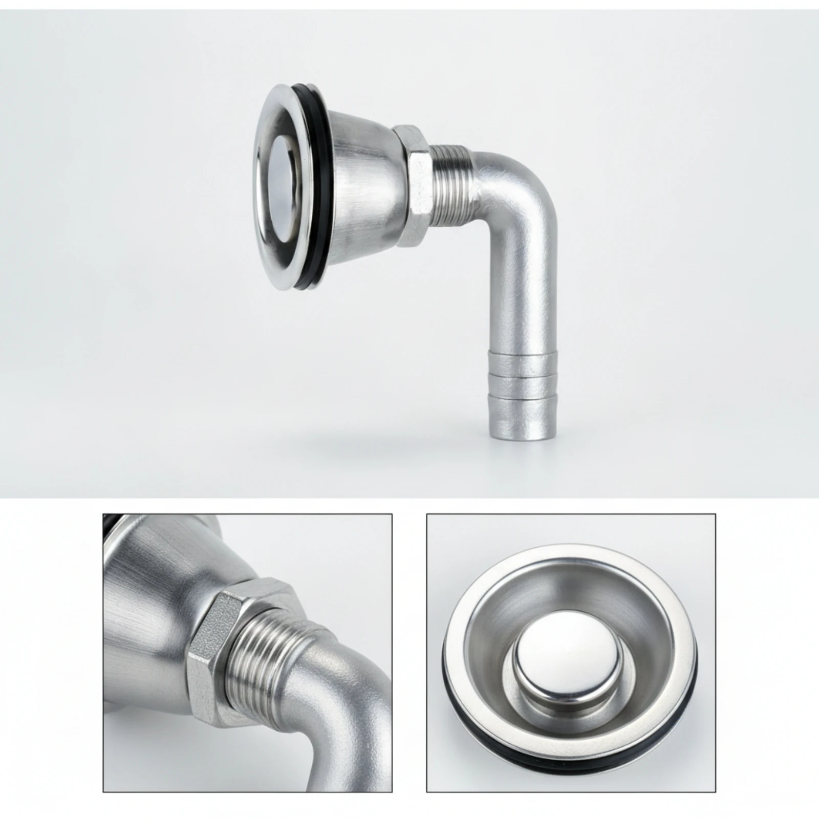 Thru-Hull Vent Corrosion-Resistant Boat Hull Vent Ventilation Fitting Angled Hardware Threaded for Boats, Yachts