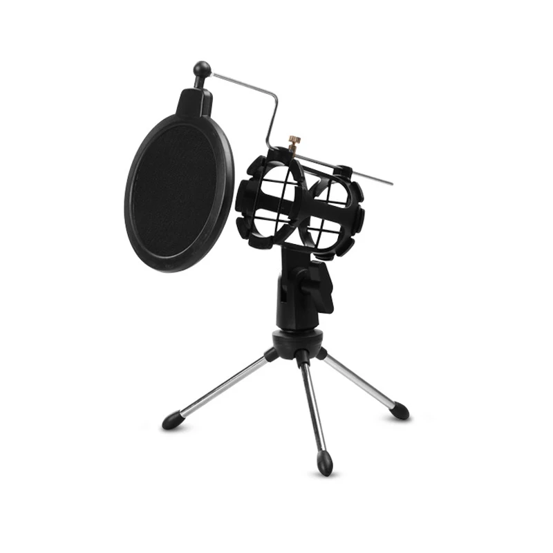 Desktop Microphone Stand Holder with Shock Mount Pop Filter Windscreen For Streaming, Podcasting, Recording
