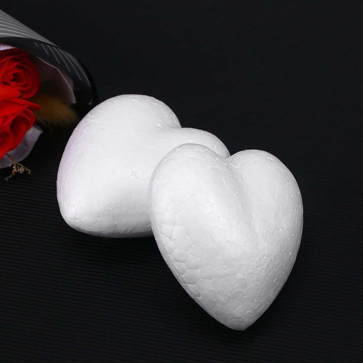 

5pcs Heart-Shaped Foam Hearts White 8.5Cm Craft Balls For Diy Painting Art Projects Wedding Christmas Valentine'S Day