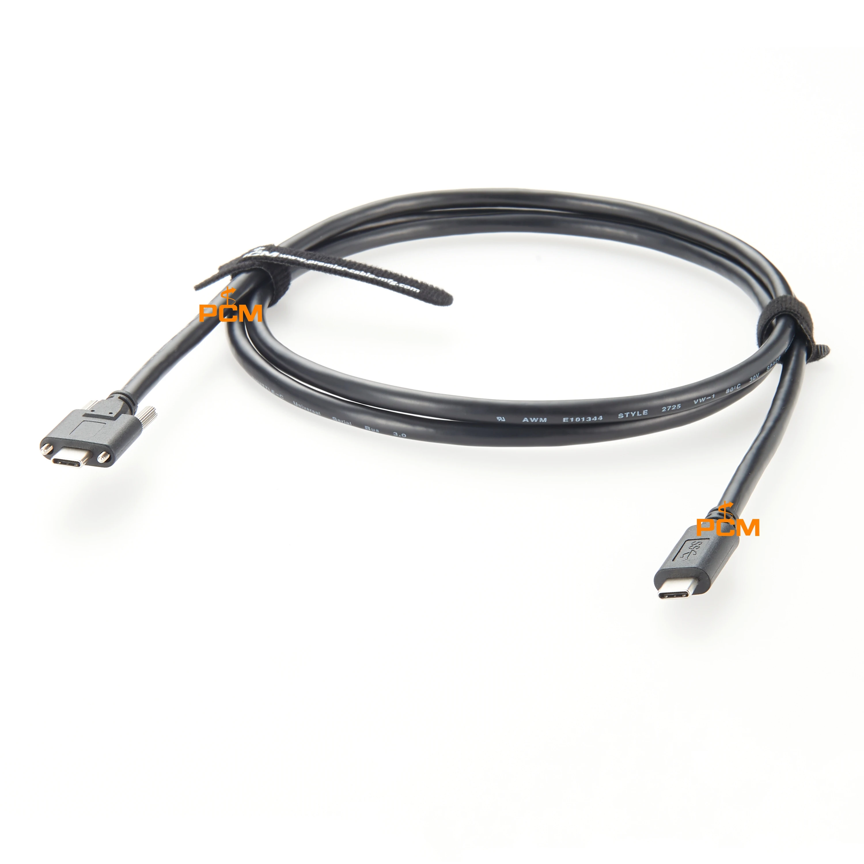 USB 3.1C to USB C Dual Screw Locking USB 3.2 Gen 2 Type-C Data Power Cable Panel Mount for Realsence CCD Camera DP-Alt Mode Hub