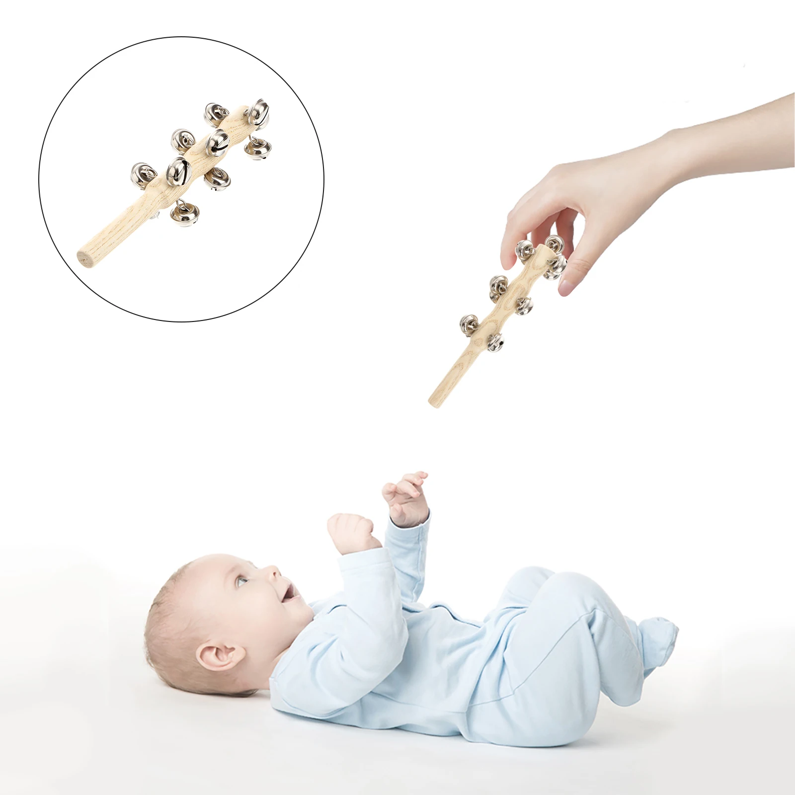 

8 Pcs Ringing Bracelet Baby Musical Toys Kids Instrument Rattle Bells Educational Hand Jingle Wood for Instruments
