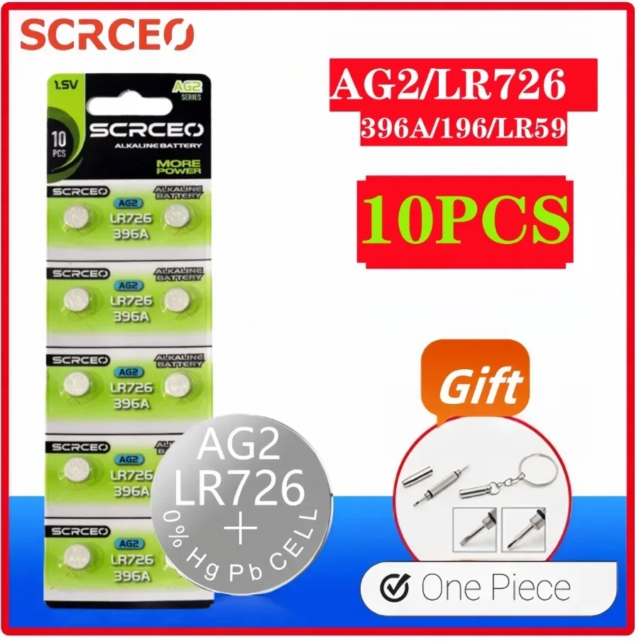 2-10PCS High Capacity Alkaline Battery AG2 G2 396A LR726 SR726SW CX59 LR59 SR59 397 Silver Oxide 1.55V Button Cell Batteries