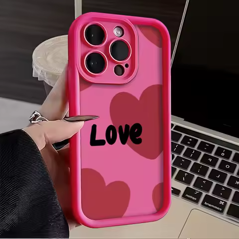 Cute Red Love Heart Soft Case For Samsung Galaxy S25 Ultra S24 S23 S22 S21 Plus FE A56 A36 A26 A16 A06 A15 A25 A35 A55 5G Cover