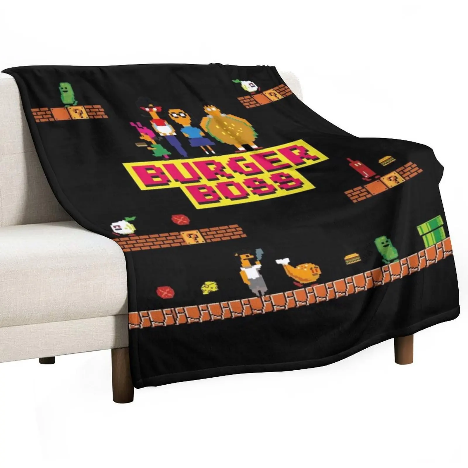 Burger Boss pixel art Throw Blanket Travel Polar Blankets For Baby Quilt for sofa Bed Fashionable Blankets