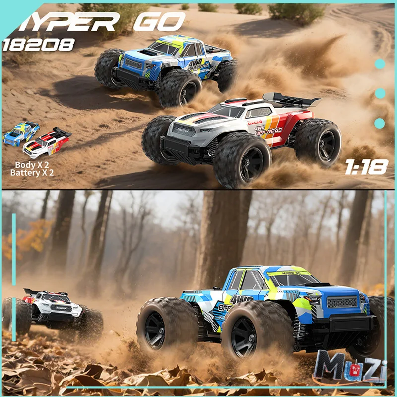 

MJX 18208 1:18 Радиоуправляемая машина, 30 км/ч, 4wd, высокоскоростные внедорожные автомобили с 2 сменными корпусами, матовый двигатель, 17 г, сервопривод, радиоуправляемые автомобильные игрушки