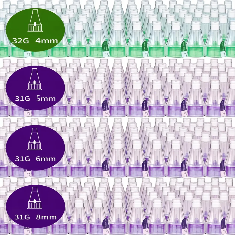 100Pcs Sterile Pen Needles, 31G 32G 4/5/6/8MM Universal Injection Needle Fit Lilly Beauty Pen