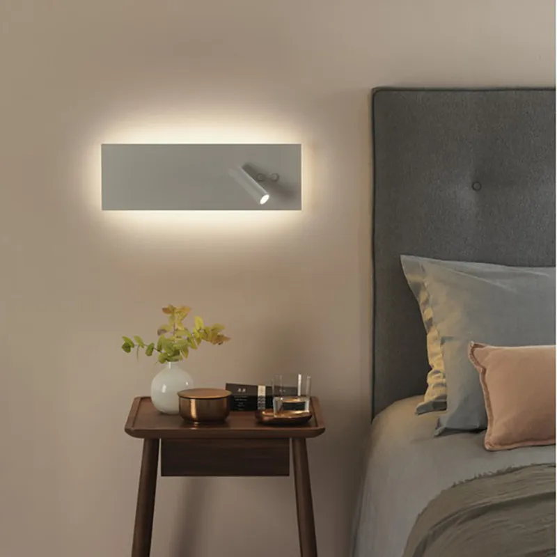 

LED Wall Lamp bedroom bed headboard light L40CM W12CM led Study living room Sconce Adjustable with on/off switch wall light