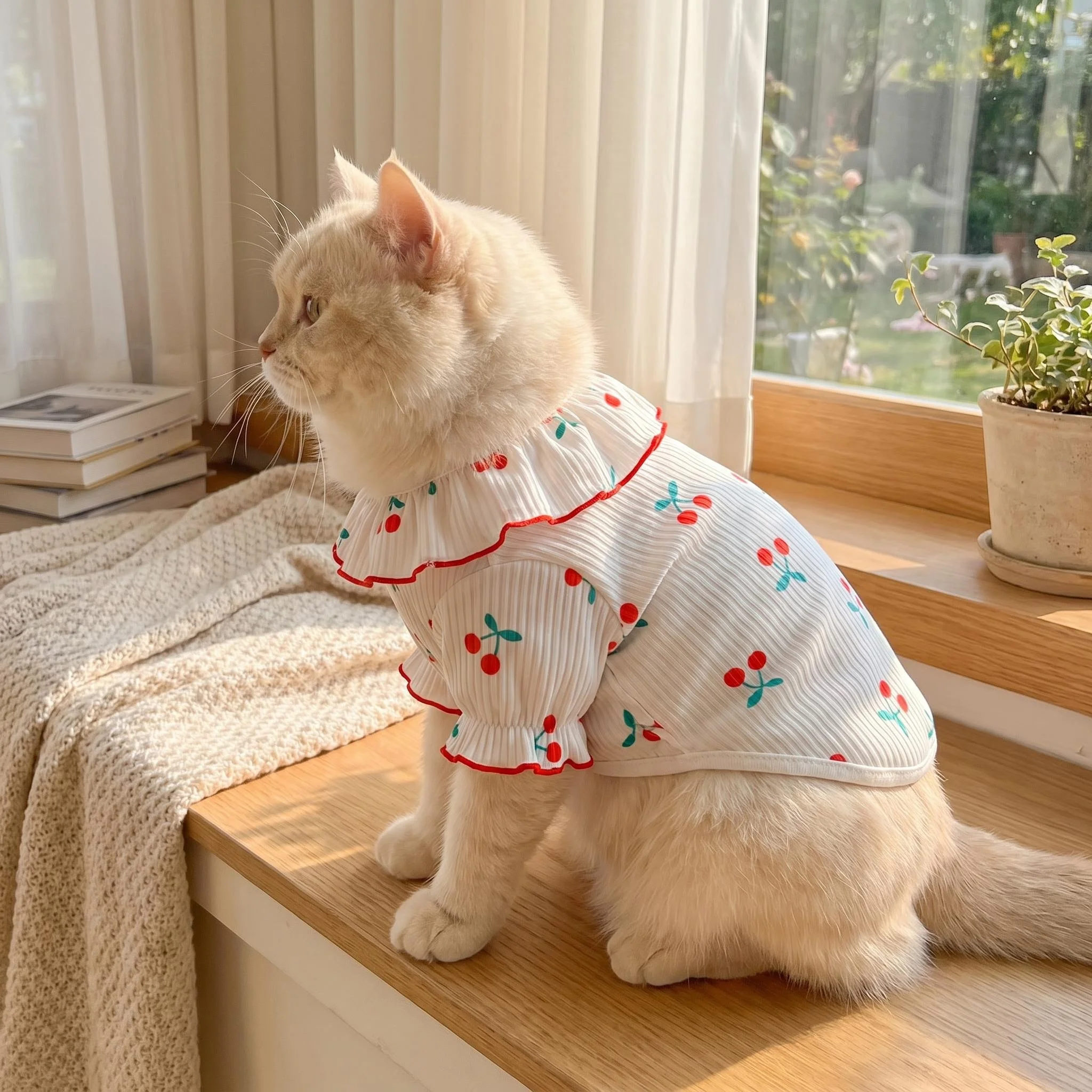 1 dog shirt, pet clothing, spring and summer thin T-shirt, cat and dog round neck shirt, suitable for teddy bears, pet cats view 5