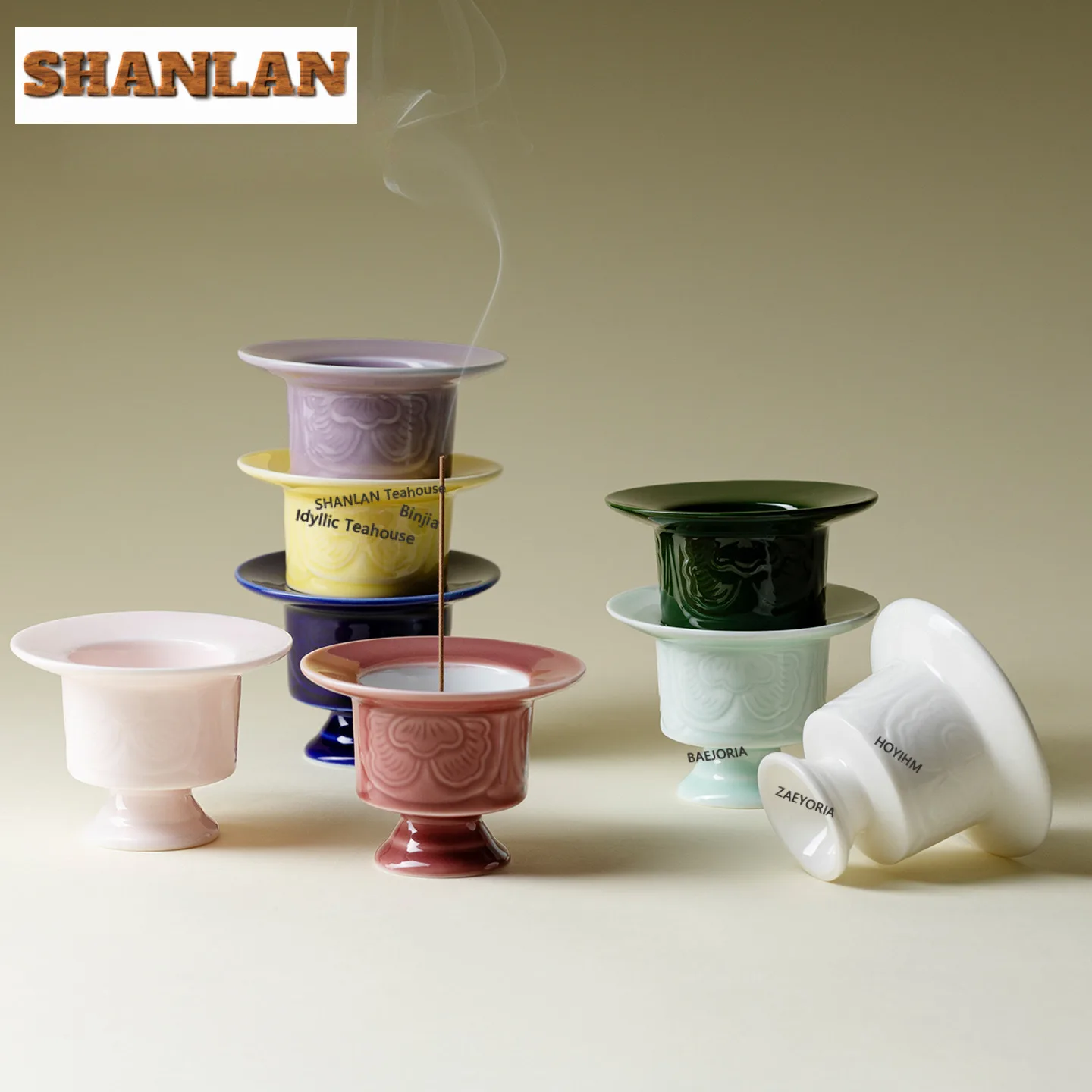 Relief Flower Incense Holder Water Fountain Decoration Incense Burners Aromatherapy Censer Cafes Accessories Ornaments gifts