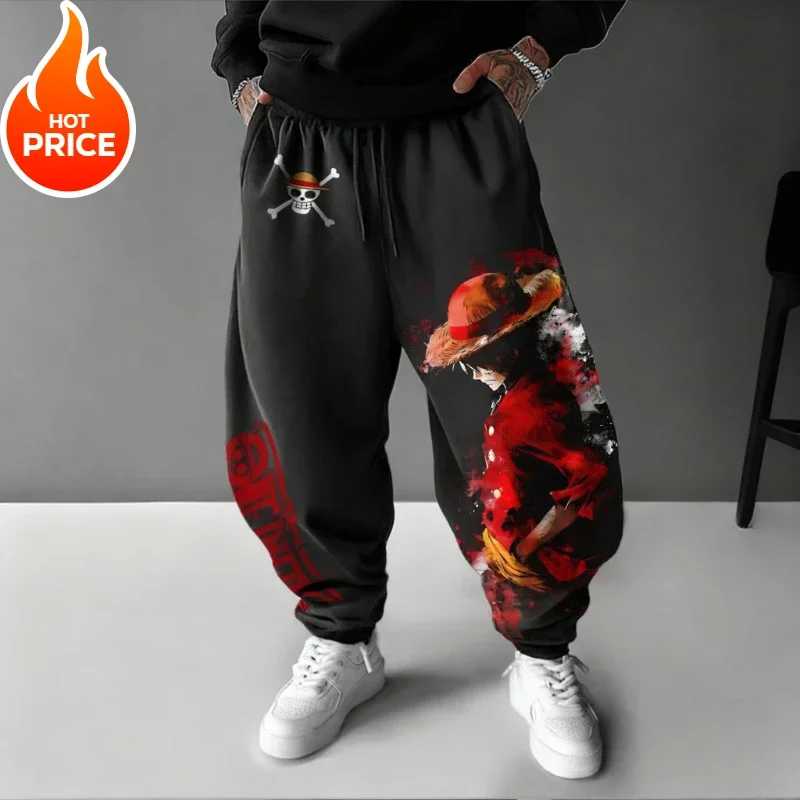 Luffy Ace Sabo One Piece New Harajuku Men Winter Sports Pants Streetwear Women Streetwear Casual Leggings Sweatpants Unisex Bot view 5