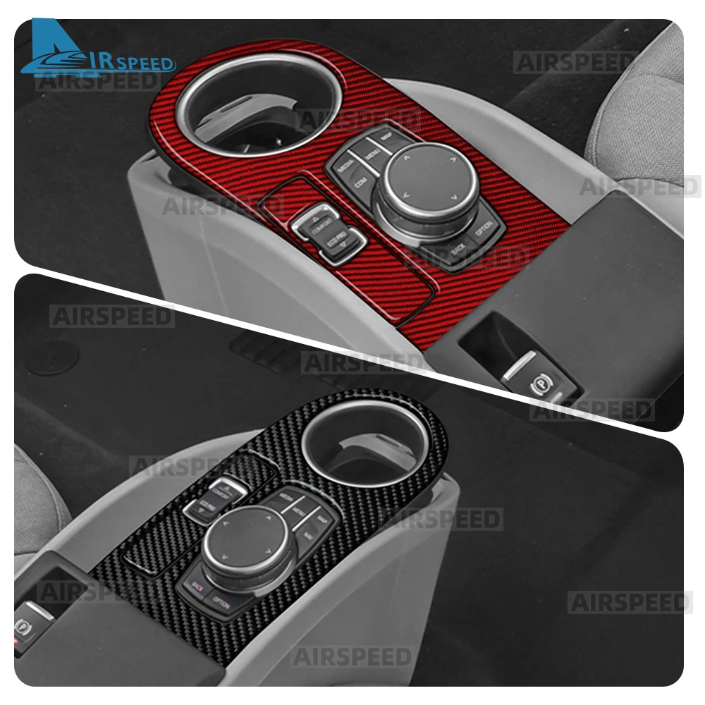 

Real Soft Carbon Fiber For BMW i3 2013-2022 Accessories Car Center Control Gear Shift Panel Electric Handbrake Interior Sticker