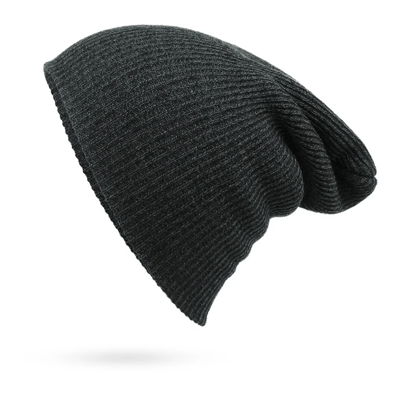 Gorros de moda para homens de lã sólida engrossado malha boné quente homem gorro chapéus de inverno casual hip hop boné unisex crânio bonés