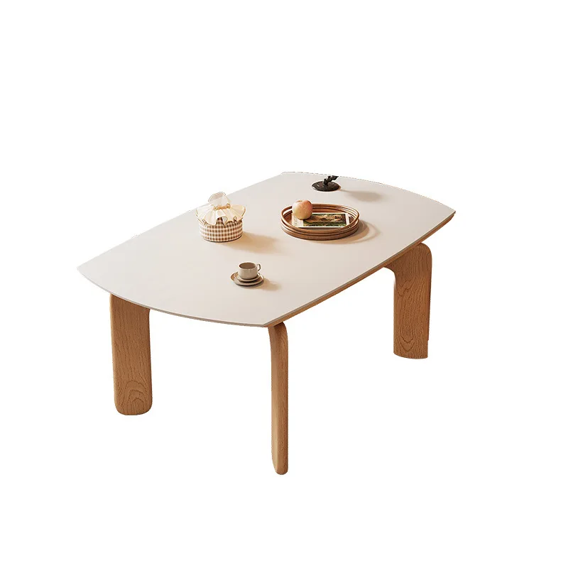 #Winter Nordic Style Folding Square Dining Table  Modern Household White Ash Wood Extendable Slate Top