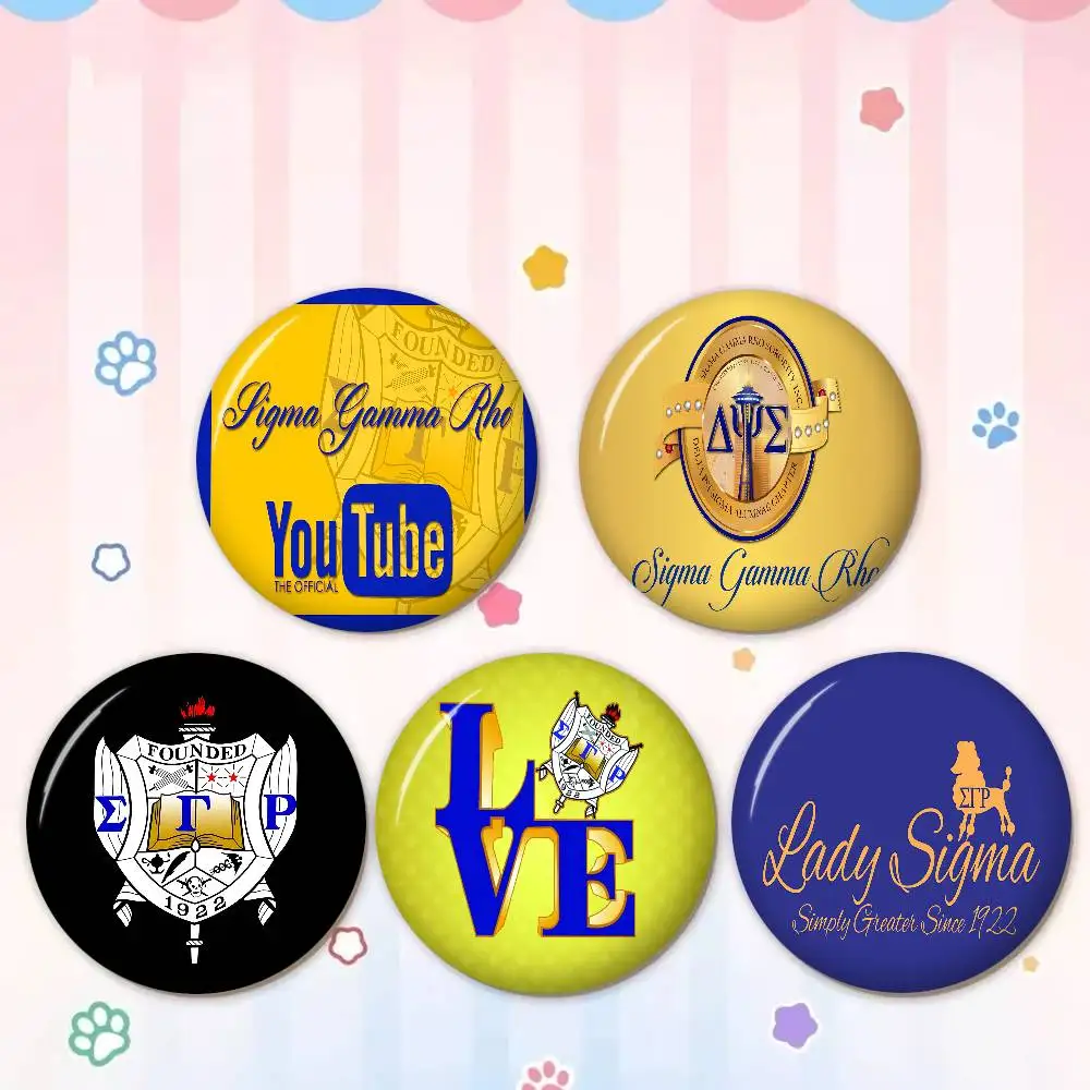 Sigma Gamma Rho LOGO Photo Brooches Creative Round Badge Gifts Pins 32/44/58mm
