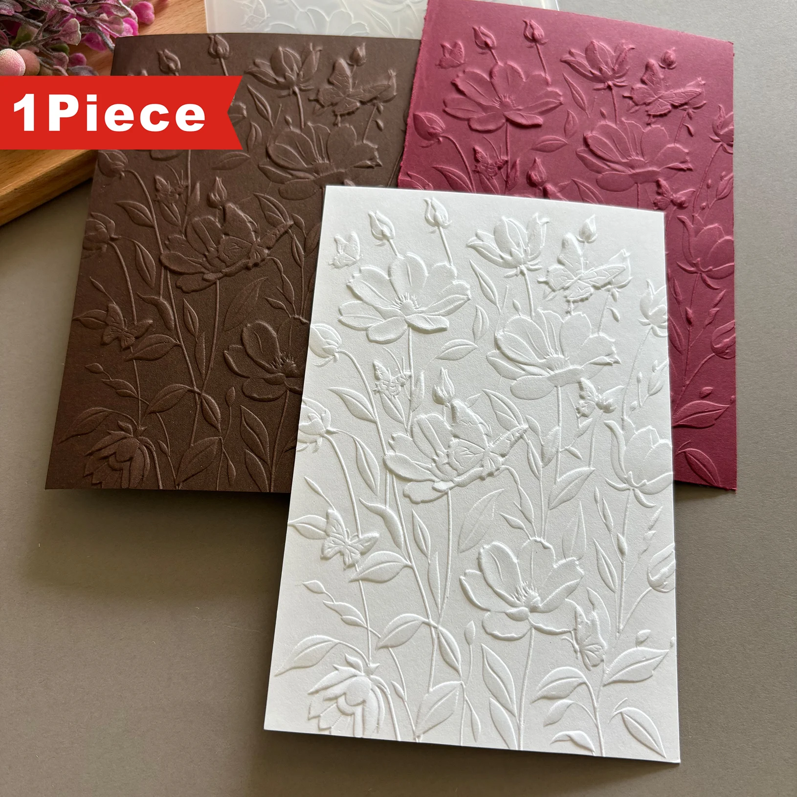 Diseña una carpeta en relieve 3D títida 'La belleza del alivio: reproducción artística de flores y la naturaleza', hecha de plástico duradero,