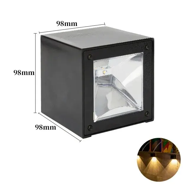LED-zonnelicht buitentuin vierkante wandlamp zonlichtsensor IP65 waterdichte binnenplaats balkon hek decoratie verlichting - afbeelding 1