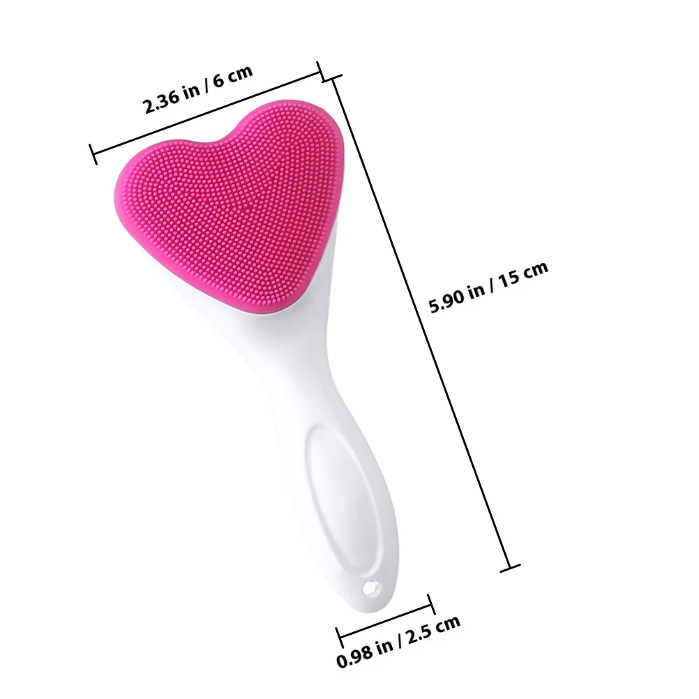 فرشاة تنظيف الوجه اليدوية من السيليكون، فرشاة غسل الوجه على شكل قلب للنساء، تنظيف البشرة العميقة، مقشر الوجه اليدوي #6