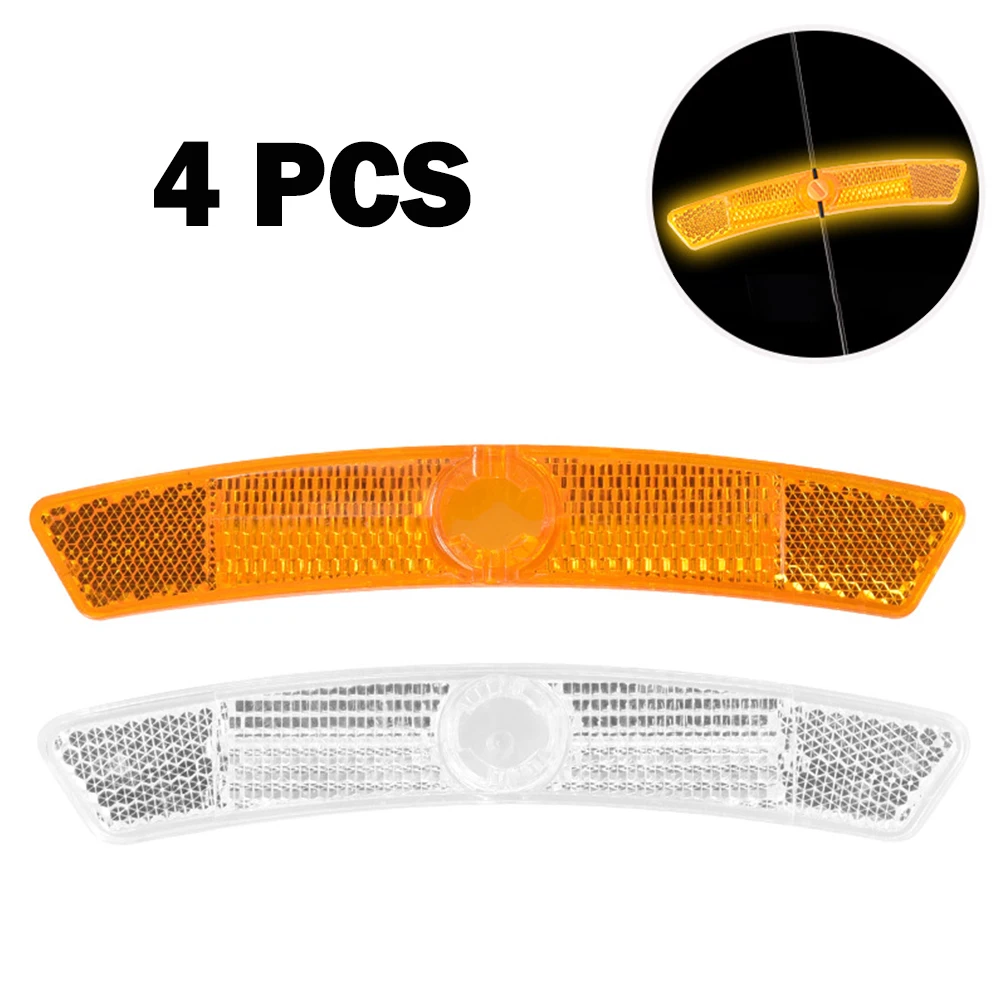 4 Pcs Bike Reflective Strips Mountain Bike Reflector Mountain Bike Steel Rim Spoke Reflectors Bicycle Tool Parts