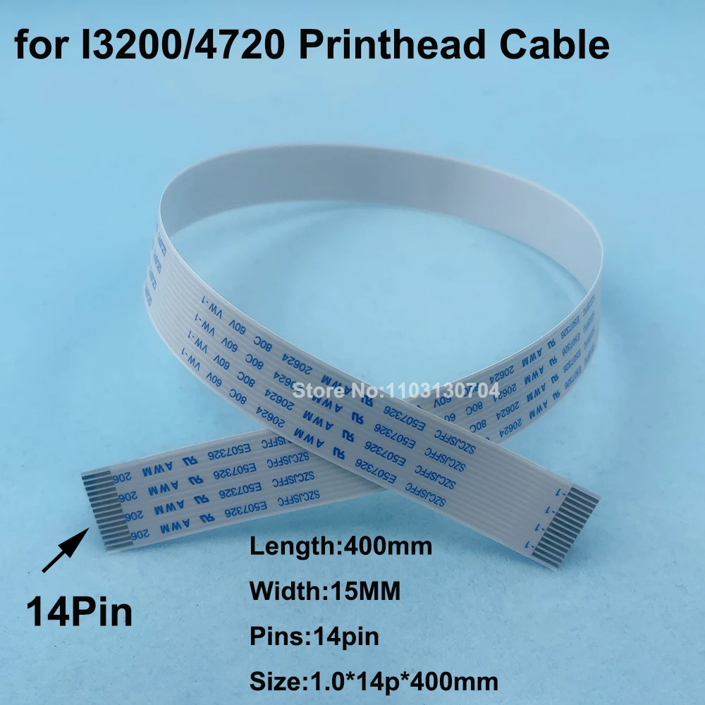 10PCS Inkjet Printer I3200 Print head Data Cable 14pin For Epson 4720 I3200 Printhead FFC Flat Cable 15mm width 40cm long 14P