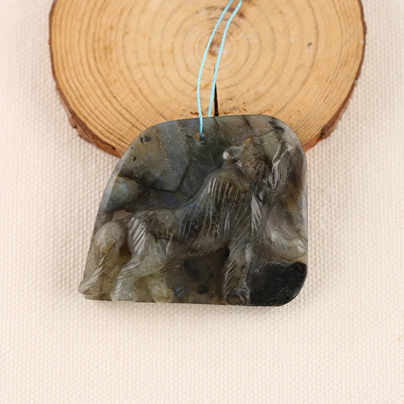 

Semiprecious stone jewelry necklace Pendant.Natural gemstone Wave Jasper Pendant Bead39x40x8mm21g