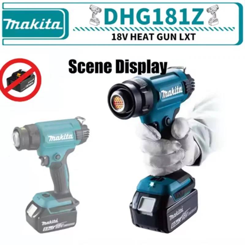 Nuovo DHG181Makita 550 ° Pistola termica a controllo di temperatura, 18V, senza fili, portatile, con display a LED, per saldatura.