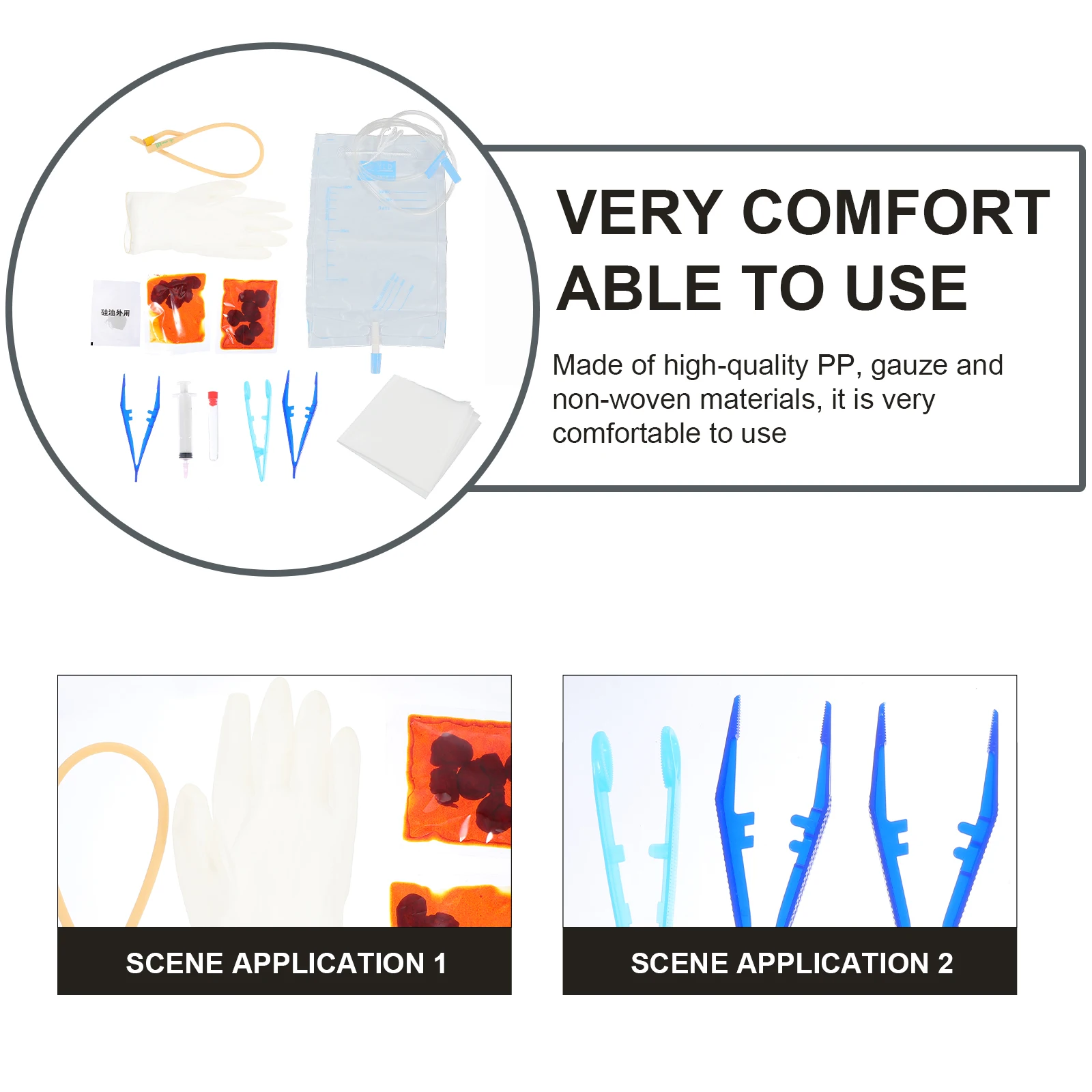 

Urinary Catheter Medical Bag Disposable Catheterization Tools PP Gauze Non Woven Safe Skin Comfortable