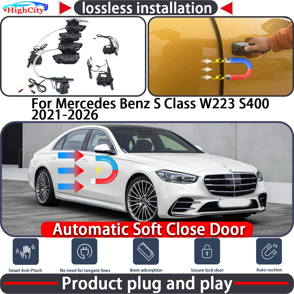 

Electric Closing Door Lock Actuator for Mercedes Benz S Class W223 S400 2021-2026 Soft Close Power Latch System Auto Pull Door