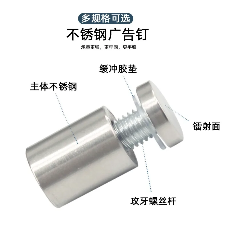 

100 Pack Sign Standoff Screws Advertising Screws Stainless Steel Wall Standoff Mounts Glass Acrylic Nail (1/2 X 1 Inch)