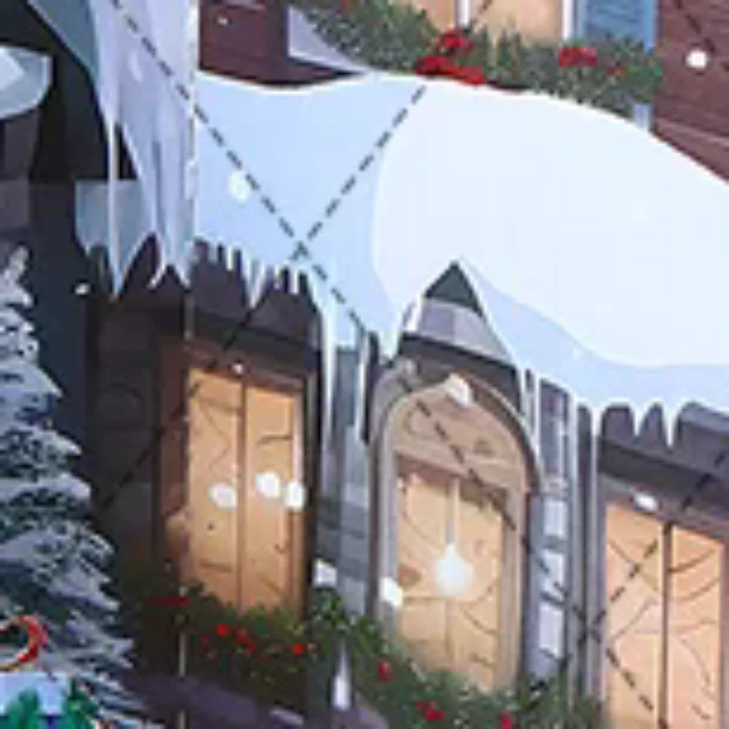 قطعة واحدة من بطاقة عيد الميلاد ثلاثية الأبعاد مع منزل شتوي ثلجي ومغلف بتصميم ELK متضمن تحية احتفالية لأصدقاء العائلة #1