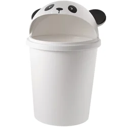 Panda Trash Can Small Bin With Lid Reusable Container Plastic Best Outdoor Dog Poop Bathroom