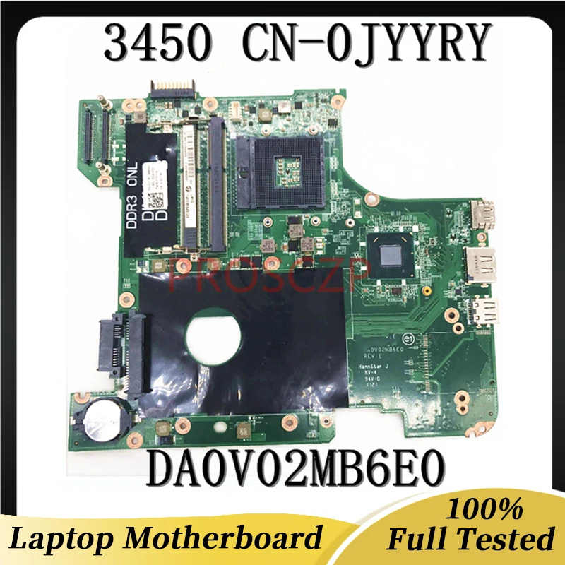 CN-0JYYRY 0JYYRY JYYRY High Quality Mainboard For DELL Pavilion 3450 Laptop Motherboard DA0V02MB6E0 HM67 DDR3 100% Working Well