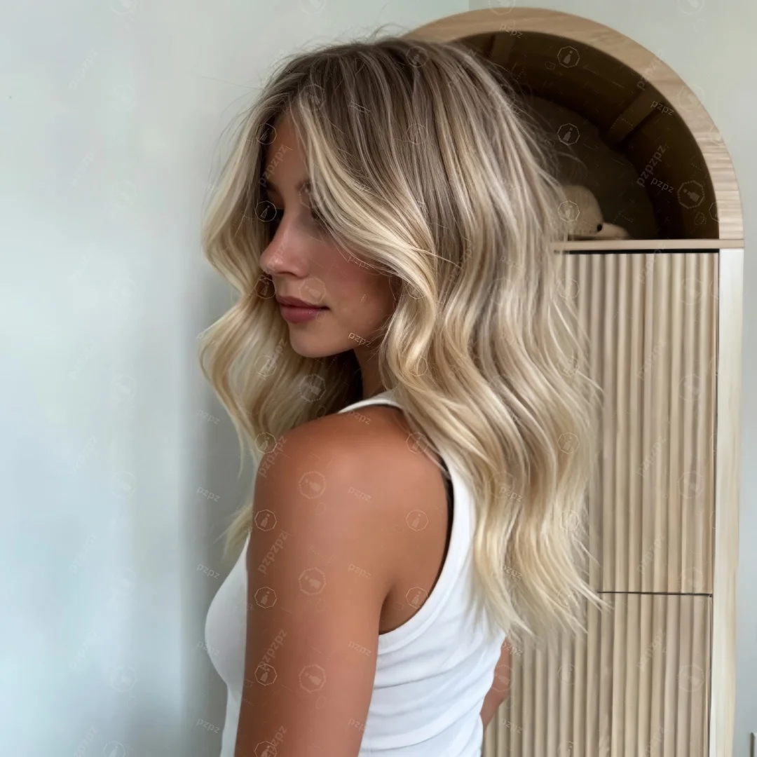 Soft Natural Wave Long 24Inch Glueless Women HD Lace Highlight Blond Front Wig Hair Pre Plucked Transparent Lace Hair Wig