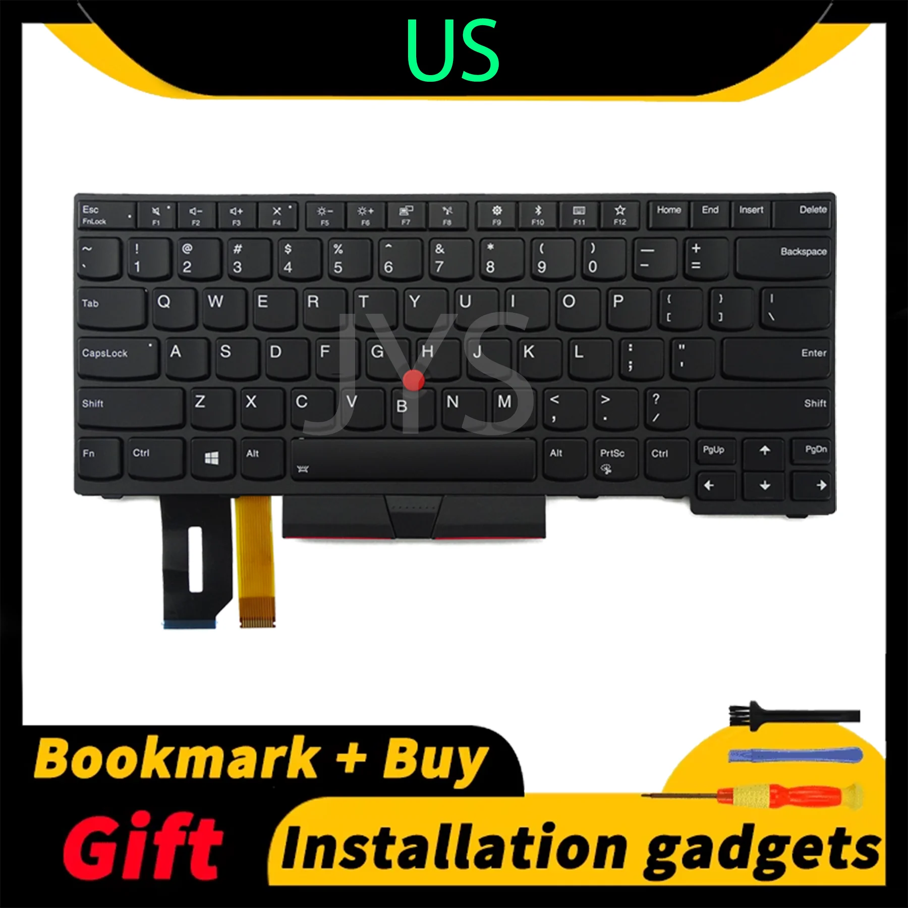 Laptop Replacement Keyboard for Lenovo ThinkPad E480 E485 E490 E495 L380 L390 L480 R480 T480S L490 T490 T495  DE/IT/LSP/RU/BE/BG