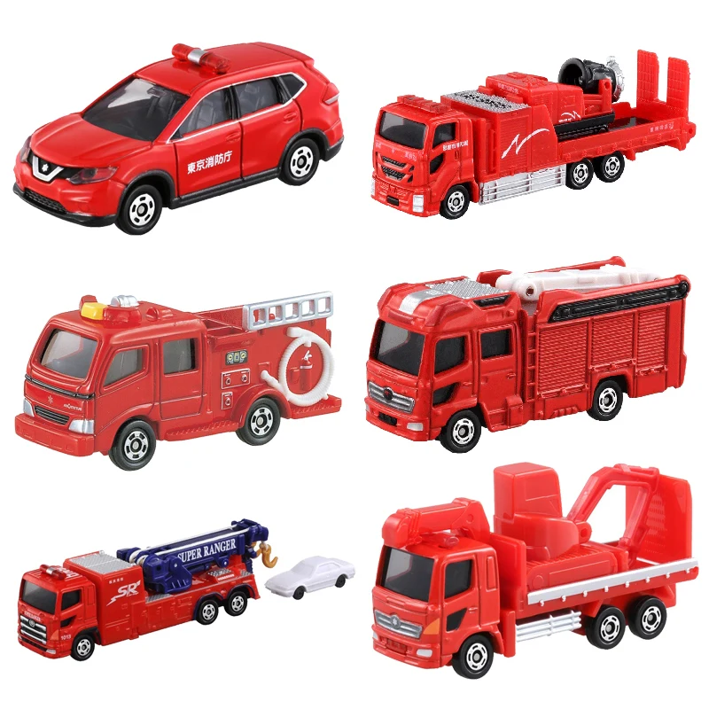 TAKARA TOMYC ladder fire truck Rescue vehicle Command vehicle Alloy die cast simulation car model, boys toys, children's gifts