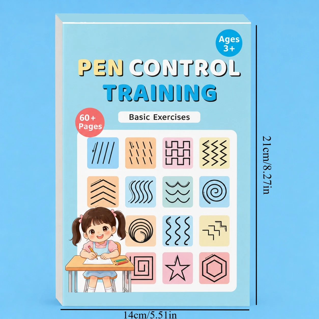 Kids Pen Control Training Workbook 62 Pages Preschool Handwriting Practice Book Ages 3+ Basic Line Exercise Activity Book